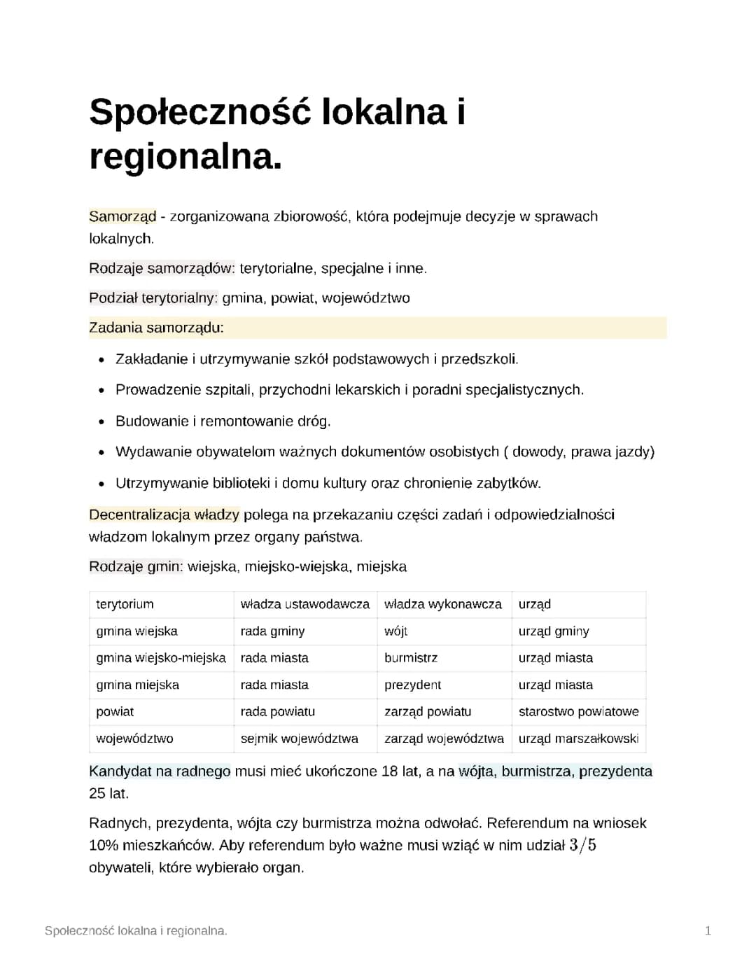 Rodzaje Samorządów Terytorialnych w Polsce