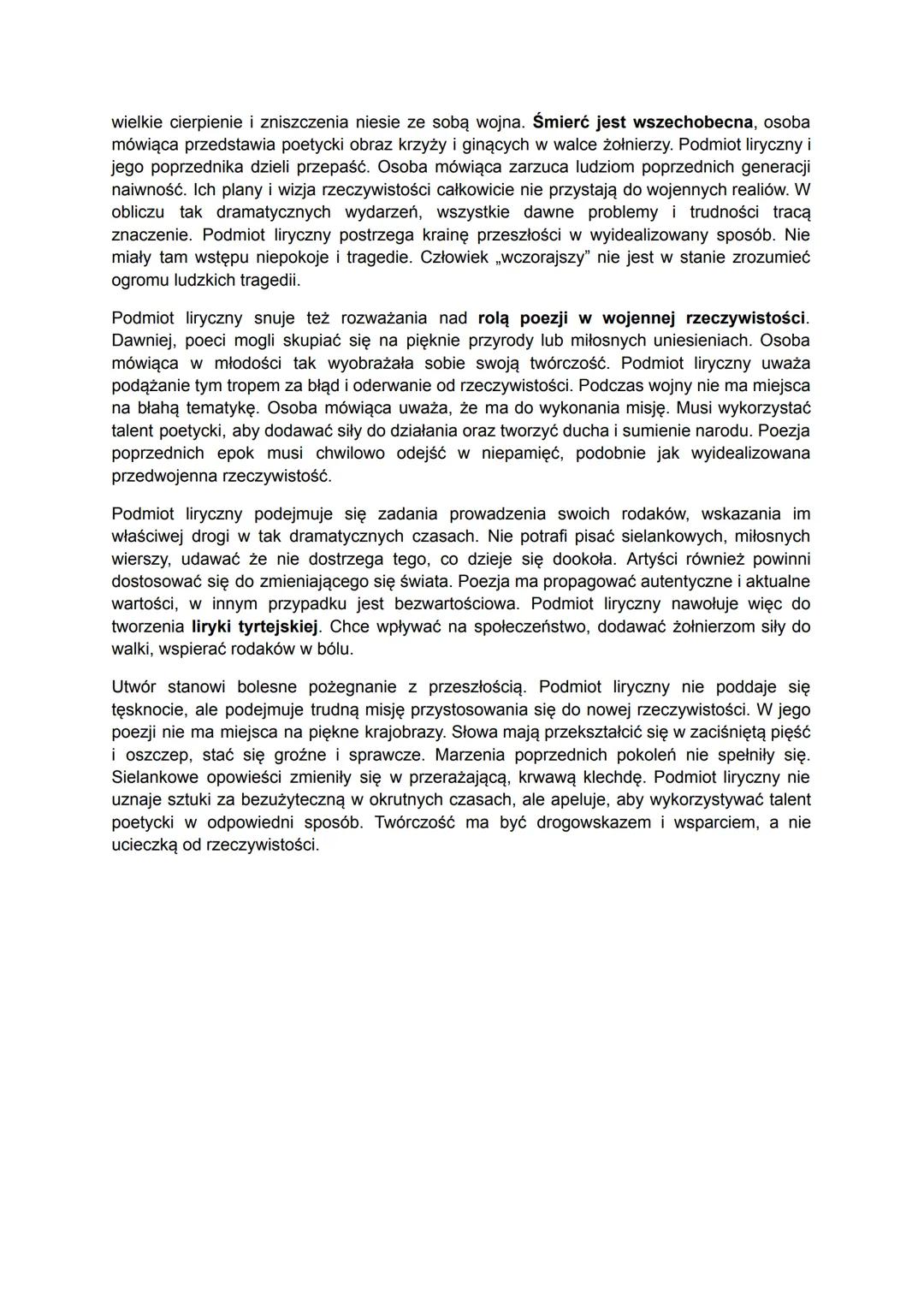 Tadeusz Gajcy
Wybrane utwory
Do potomnego
Utwór Tadeusza Gajcego „Do potomnego" jest jednym z najbardziej znanych i cenionych
dzieł poety. P