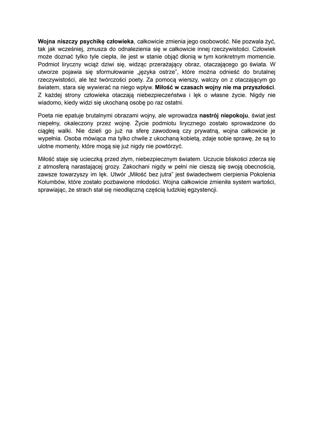 Tadeusz Gajcy
Wybrane utwory
Do potomnego
Utwór Tadeusza Gajcego „Do potomnego" jest jednym z najbardziej znanych i cenionych
dzieł poety. P