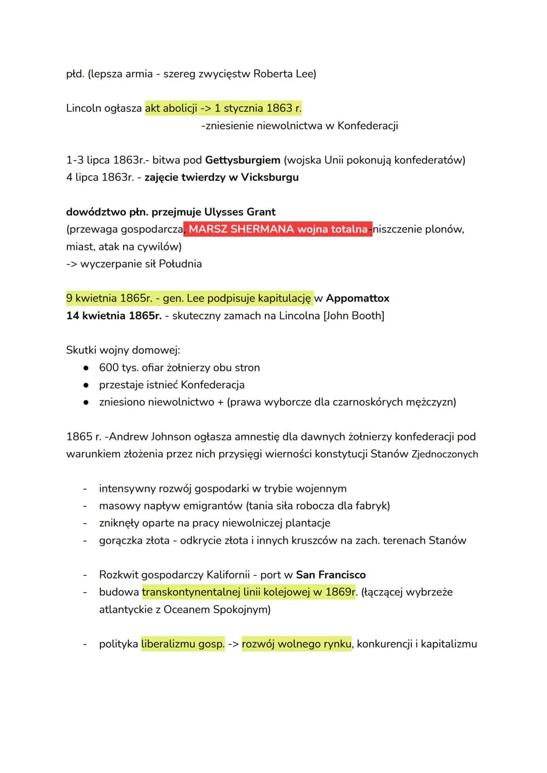 Północ:
Stany Zjednoczone w drugiej połowie XIX w.
Południe:
-przemysł
-gospodarstwa farmerskie
(żywność tylko na potrzeby mieszk.)
-pracown