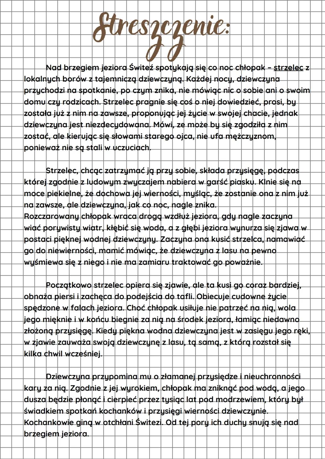 --- OCR Start ---
Switezianka
...A gdzie przysiega? gdzie moja rada?
Wszak kto przysięge naruszy.
Ach, biada jemu, za życia biada!
I biada j