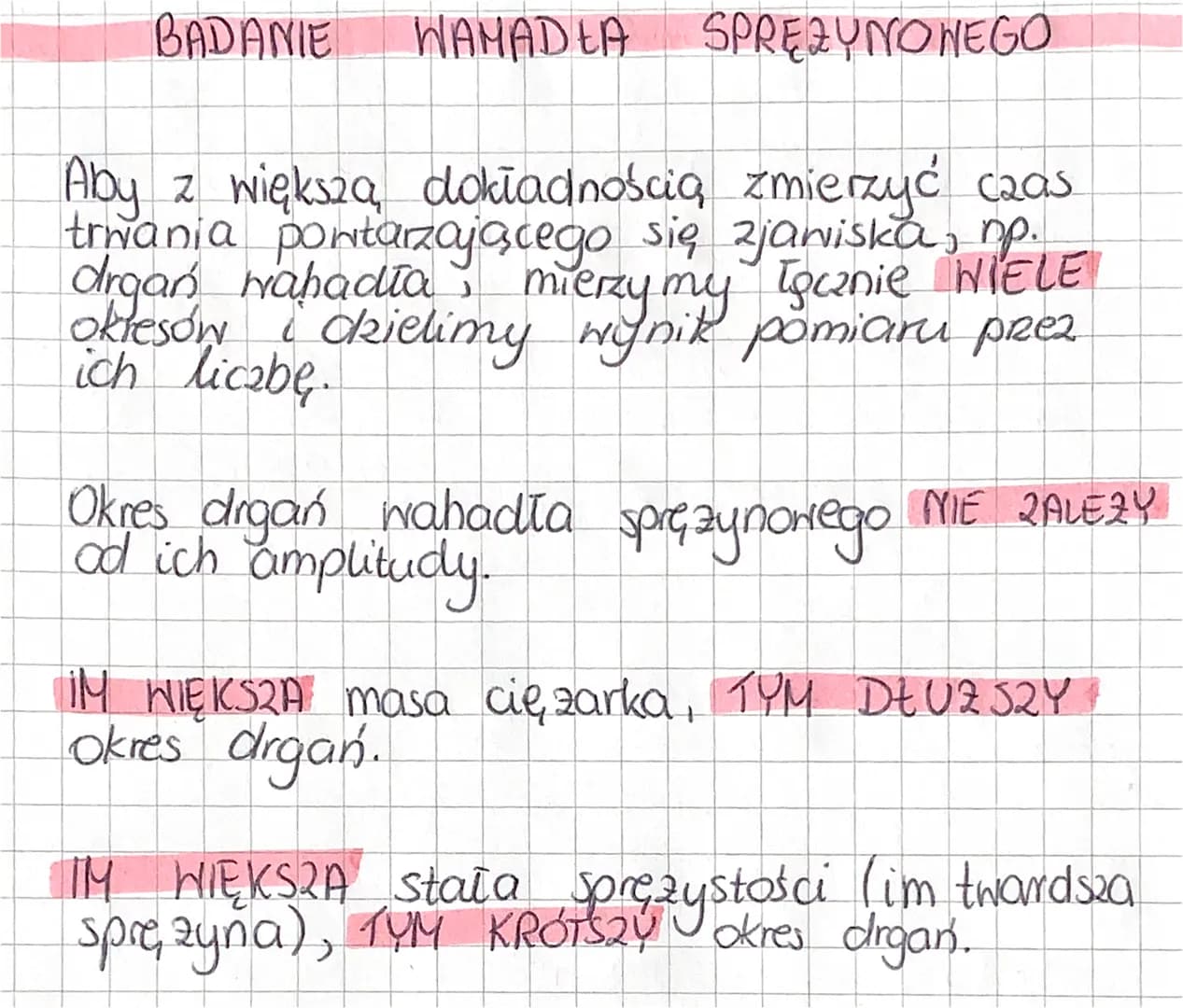 BADANIE
WAMADEA
SPRĘZYNOWEGO
Aby z większą dokładnością zmierzyć czas.
trwania powtarzającego się zjawiska, np.
drgań wahadła
Mierzy my Tęcz