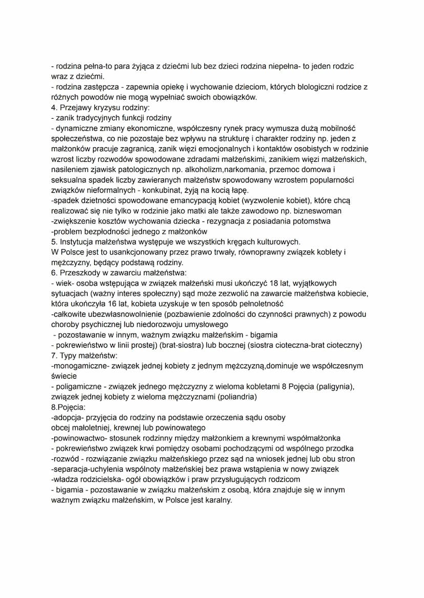 1. Rodzina to najstarsza najpowszechniejsza forma życia społecznego, która odgrywa
znaczącą rolę w życiu każdego człowieka. Tworzą ją połącz