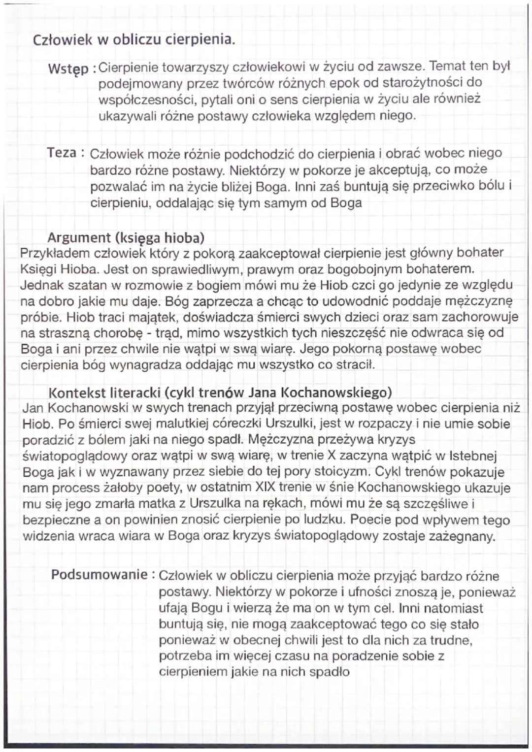 Człowiek w obliczu cierpienia. Omów zagadnienie 
