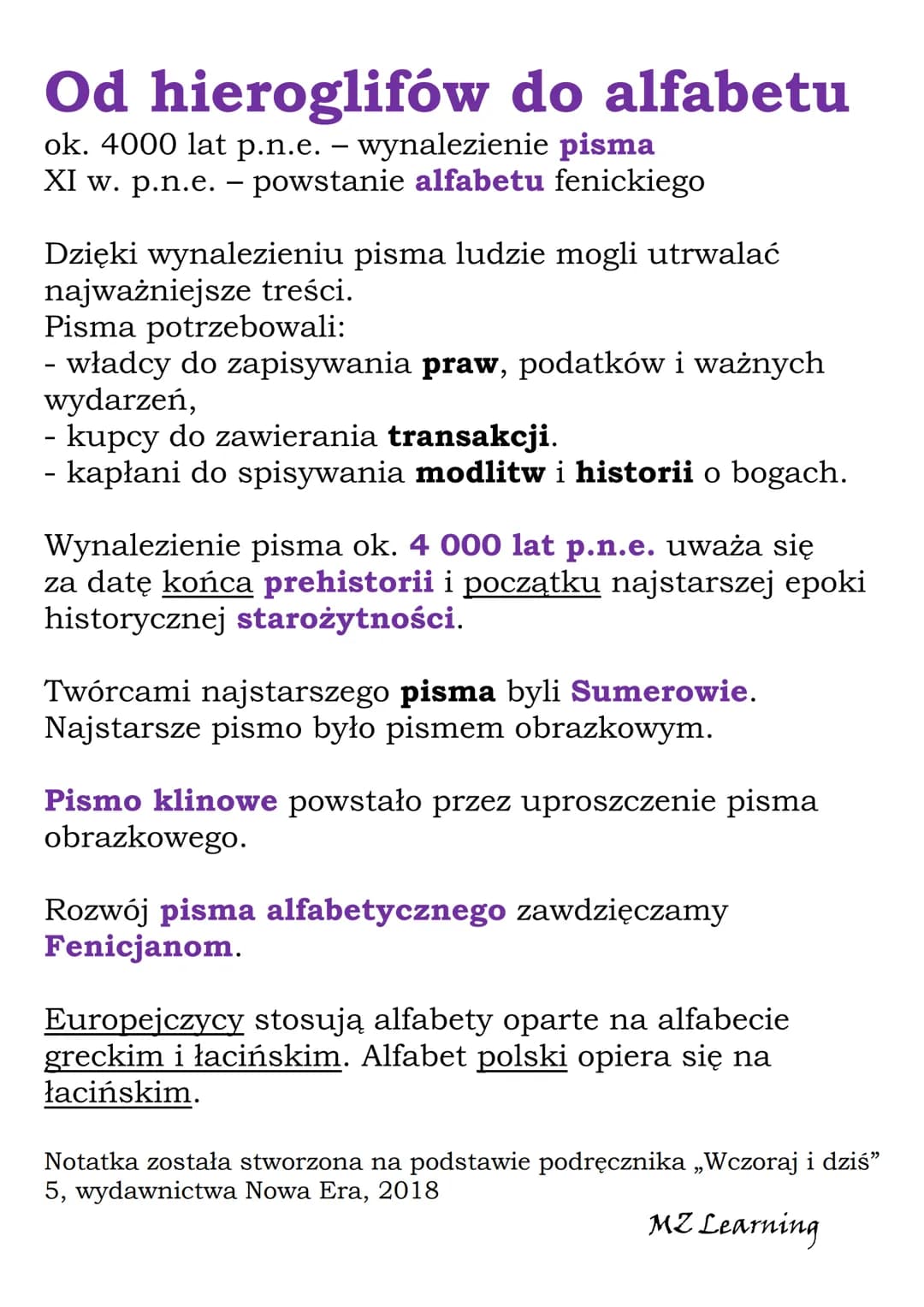 Pierwsze cywilizacje
powtórzenie
-
(Rozdział 1, NE 5)
Życie pierwszych ludzi
ok 200 tysięcy lat temu - pojawienie się człowieka
rozumnego
ok