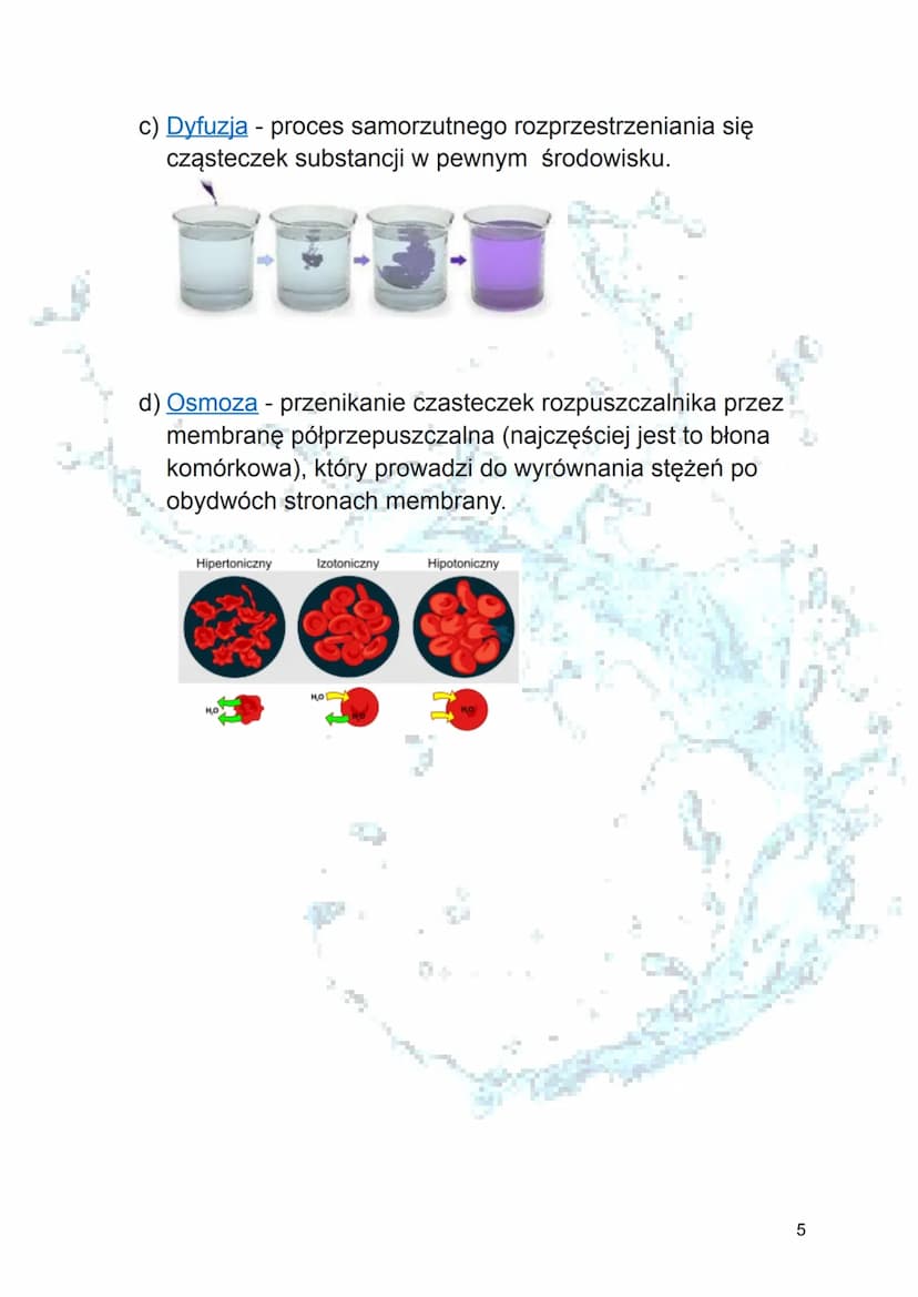 Woda i jej właściwości
+
H
.
105⁰
H
+
Woda - nieorganiczny związek chemiczny,
²
stężenie wody zależy od wieku i aktywności
organizmu, ok. 60