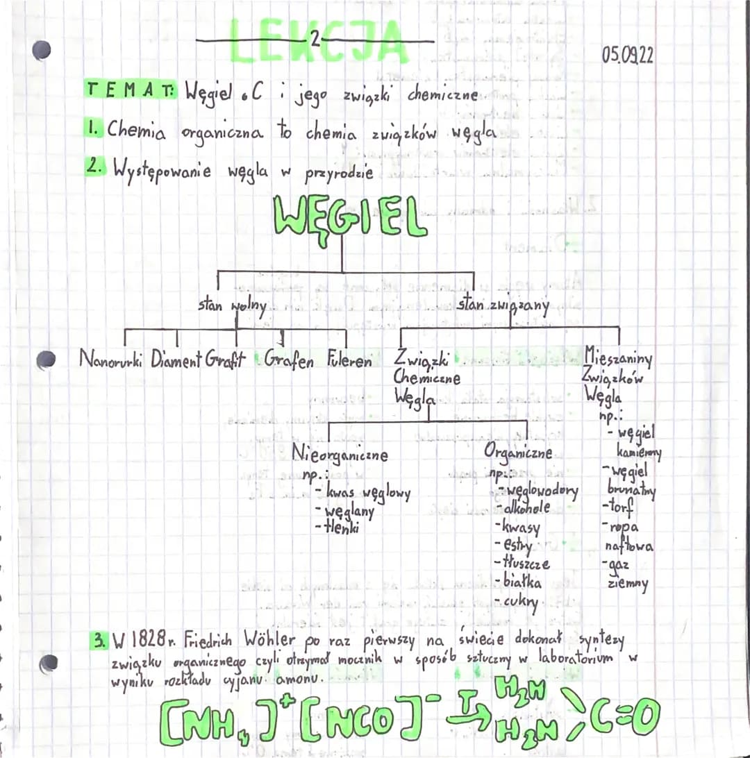 LE2-JA
TEMAT: Węgiel .Cijego związki chemiczne in
1. Chemia organiczna to chemia związków węgla
2. Występowanie węgla w przyrodzie
WEGIEL
st