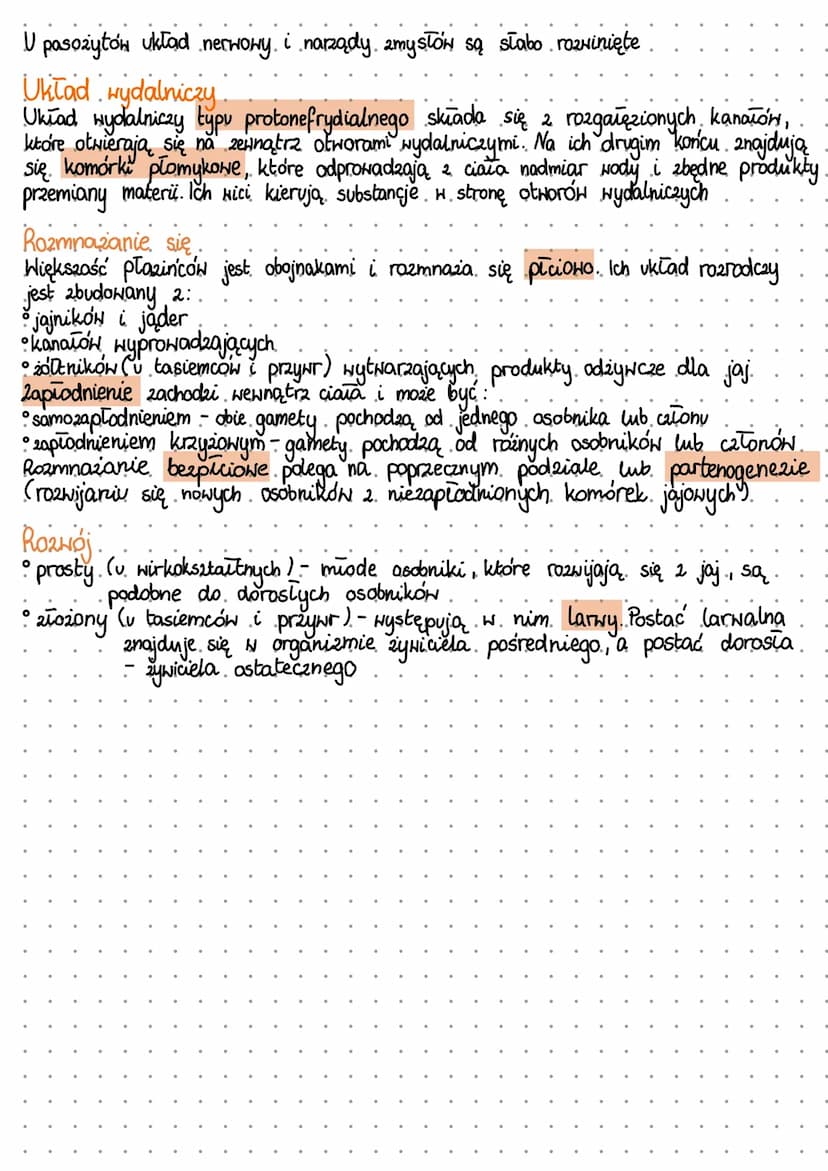 Plazince
wykształcają narządy i ich układy
0
ich ciała są spłaszczone grzbieto- brzusznie i wydłżone
mają symetrię dwuboczną.
są acelomatycz