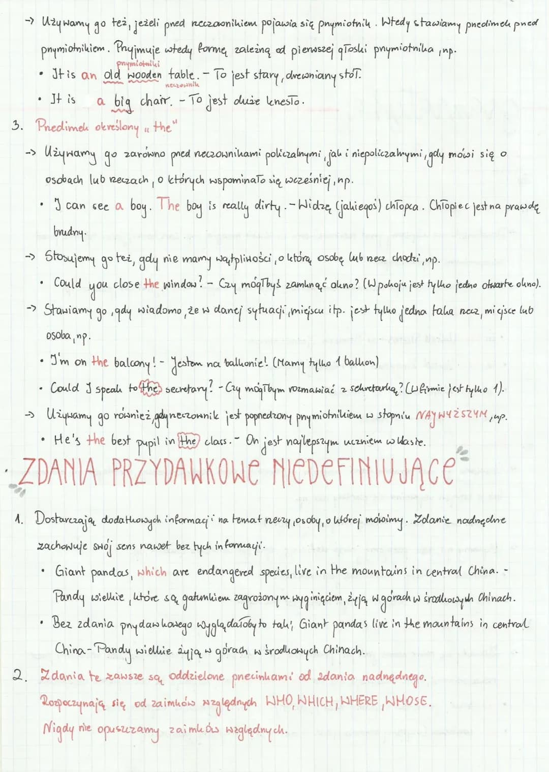 -gramatyka
PRZEDIMKI
1. Brak predimka
→ Przedimków nie używamy przed rzeczownikami w liczbie mnogiej (np. cars, books) jak i również pned
ne