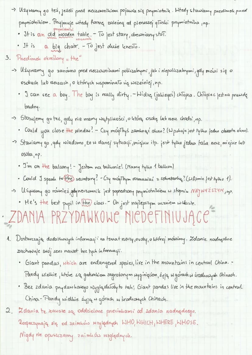 -gramatyka
PRZEDIMKI
1. Brak predimka
→ Przedimków nie używamy przed rzeczownikami w liczbie mnogiej (np. cars, books) jak i również pned
ne