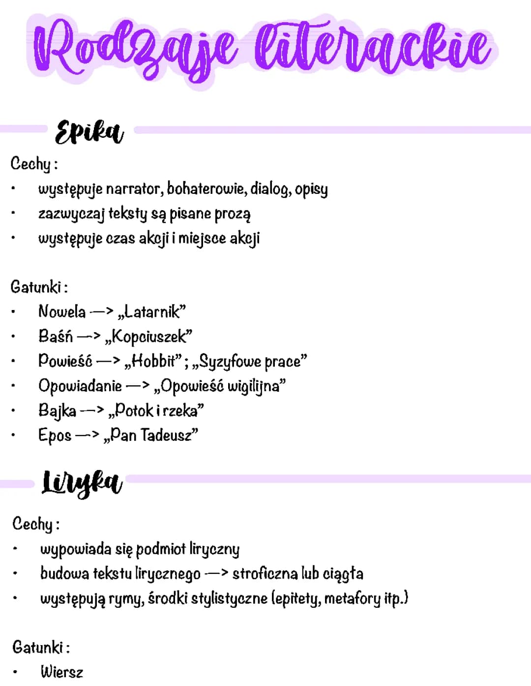 Rodzaje literackie
