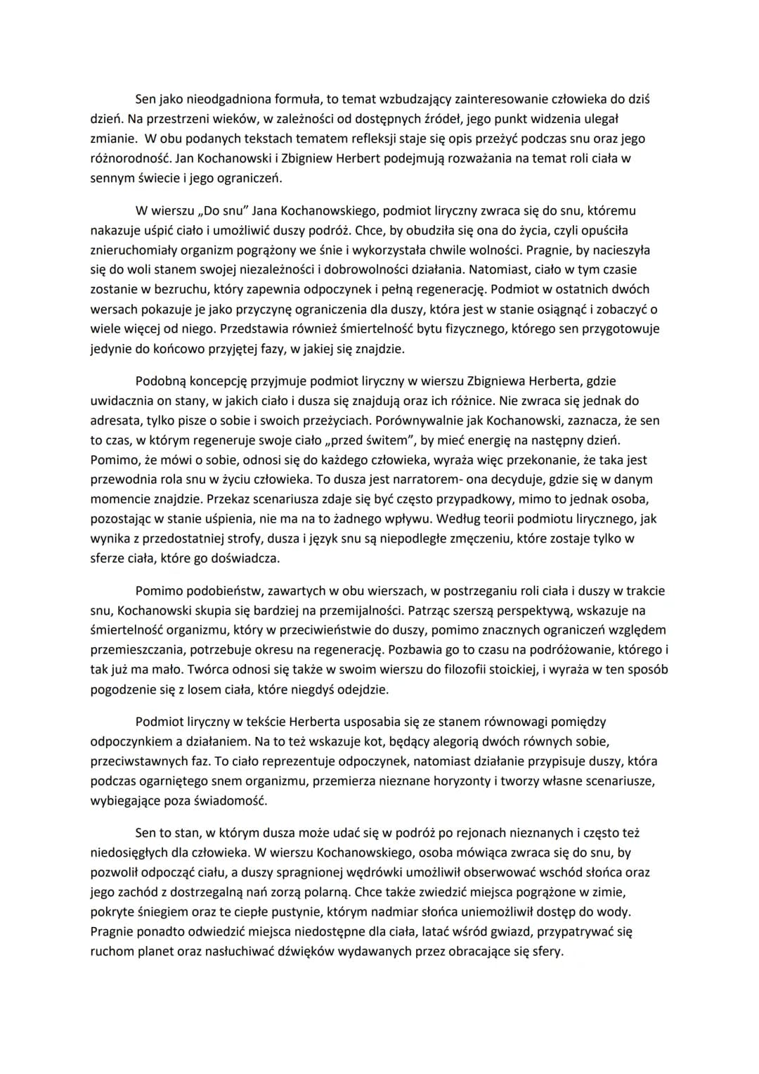 Sen jako nieodgadniona formuła, to temat wzbudzający zainteresowanie człowieka do dziś
dzień. Na przestrzeni wieków, w zależności od dostępn