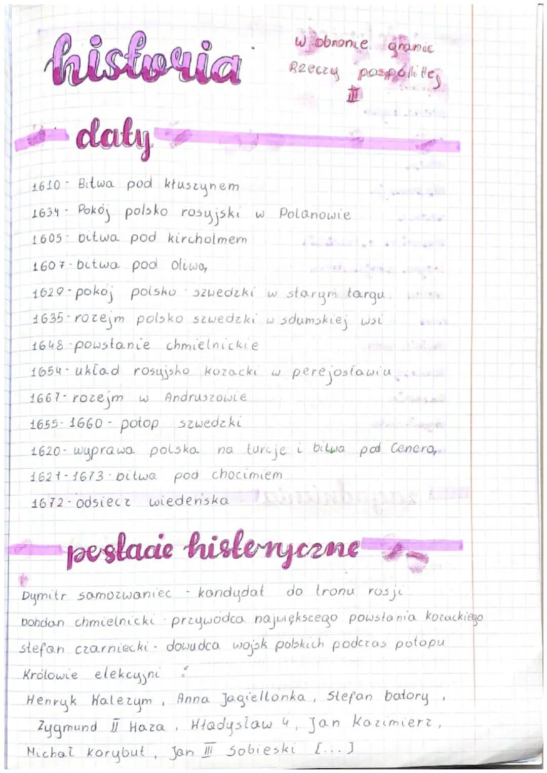 historia
daly
1610- Bitwa pod kłuszynem
1634 Pokój polsko rosyjski w Polanowie
1605 bitwa pod kircholmem
.
1607-bitwa pod oliwą
1629-pokoj p
