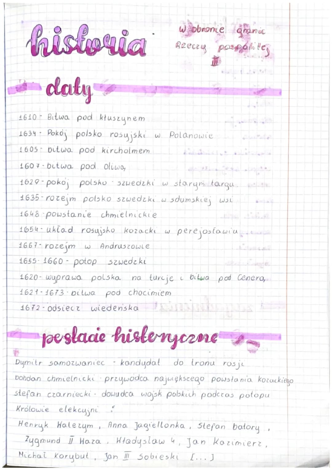 historia
daly
1610- Bitwa pod kłuszynem
1634 Pokój polsko rosyjski w Polanowie
1605 bitwa pod kircholmem
.
1607-bitwa pod oliwą
1629-pokoj p