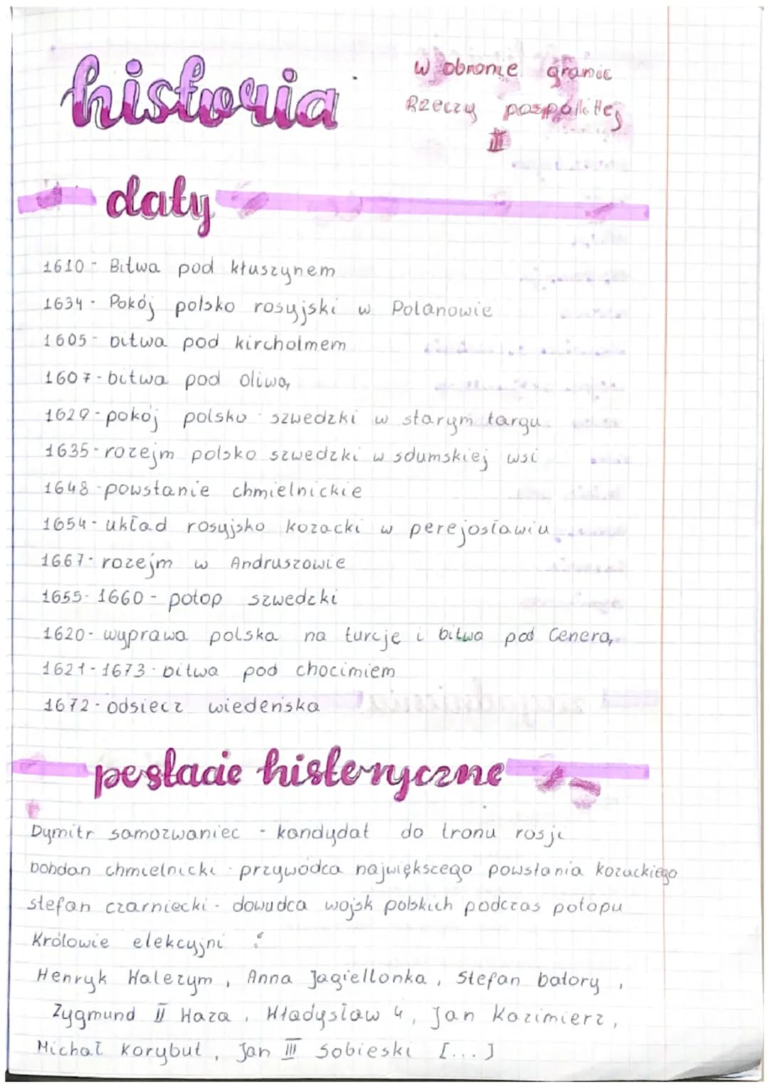 historia
daly
1610- Bitwa pod kłuszynem
1634 Pokój polsko rosyjski w Polanowie
1605 bitwa pod kircholmem
.
1607-bitwa pod oliwą
1629-pokoj p