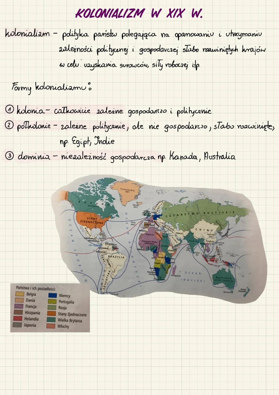 Kolonializm w XIX wieku - Analiza i Mapa