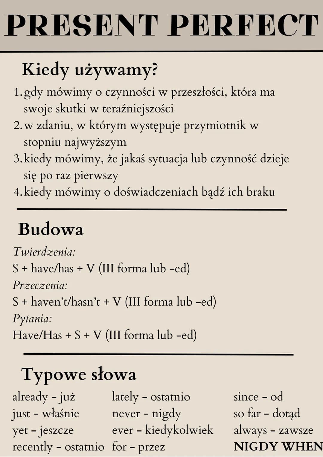 PAST SIMPLE
Kiedy używamy?
1.gdy mówimy o czynności, która rozpoczęła się i
zakończyła w przeszłości, trwała przez dany okres
2.gdy mówimy o