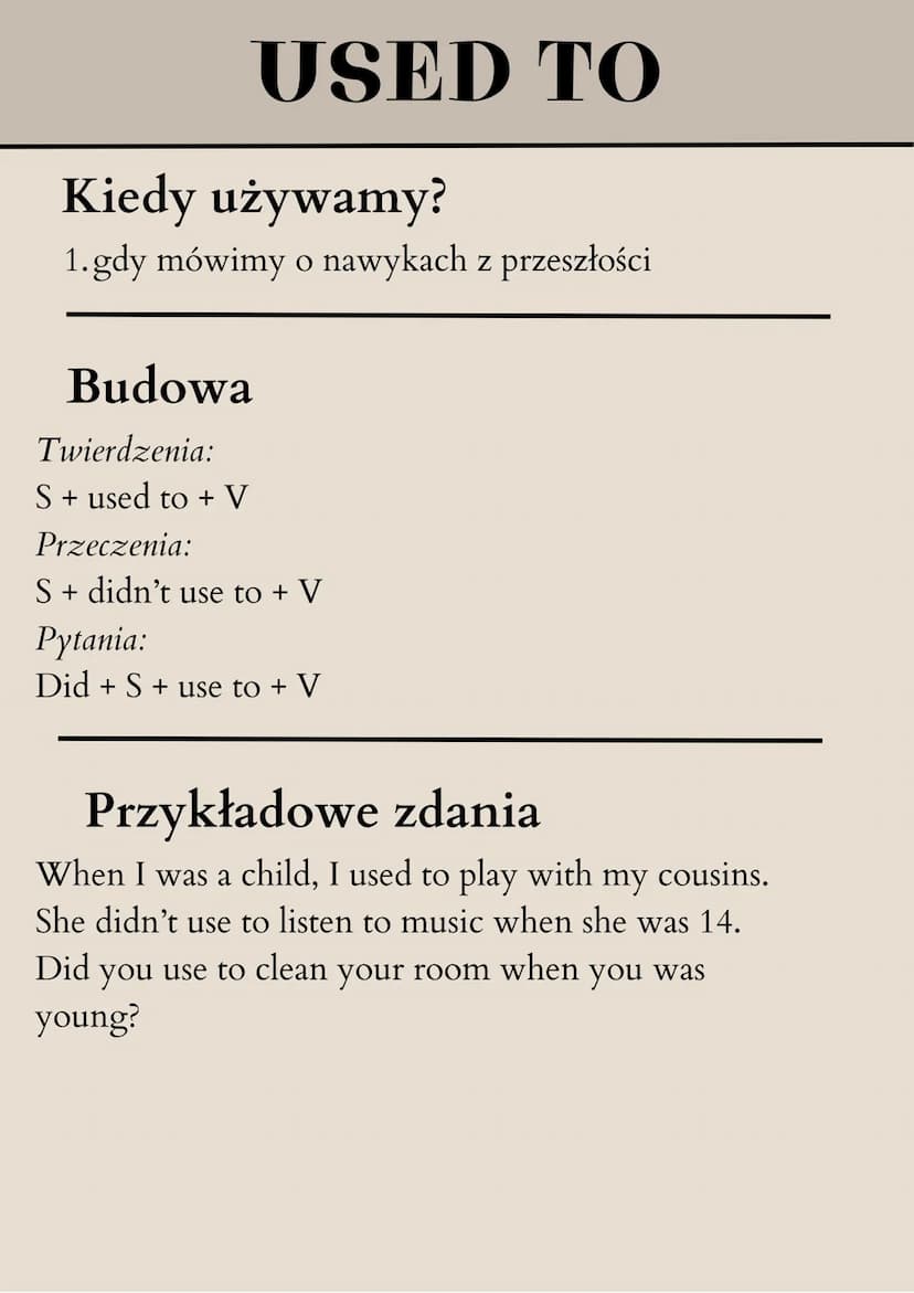 PAST SIMPLE
Kiedy używamy?
1.gdy mówimy o czynności, która rozpoczęła się i
zakończyła w przeszłości, trwała przez dany okres
2.gdy mówimy o
