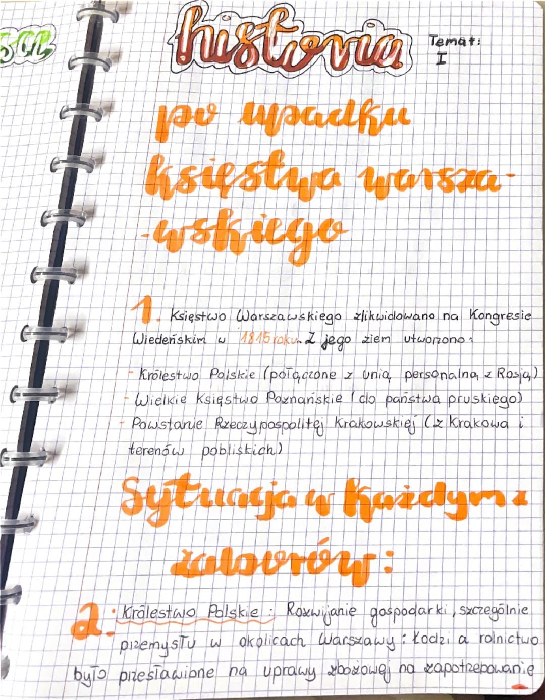 Notatka z historii dla klasy 7 - Dział 2 Temat 1