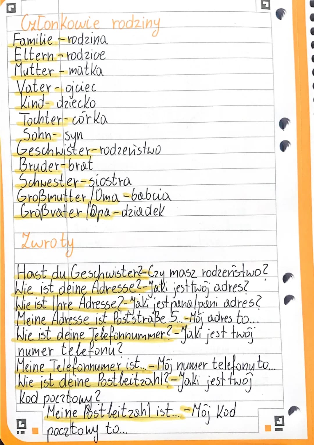 IN DE MIECK
Haben mieć
ich habe
du hast
er/sieles hat
wir haben
ihr habt
sie/Sie haben
eir Freund von mir - mój kolega
mein Freund - moj chł