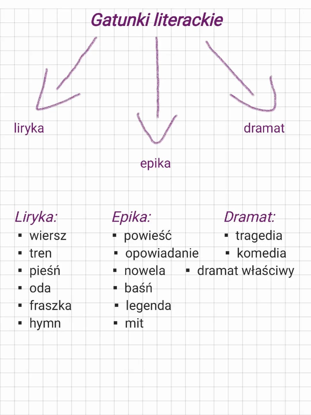 Gatunki literackie - j. polski 🇵🇱