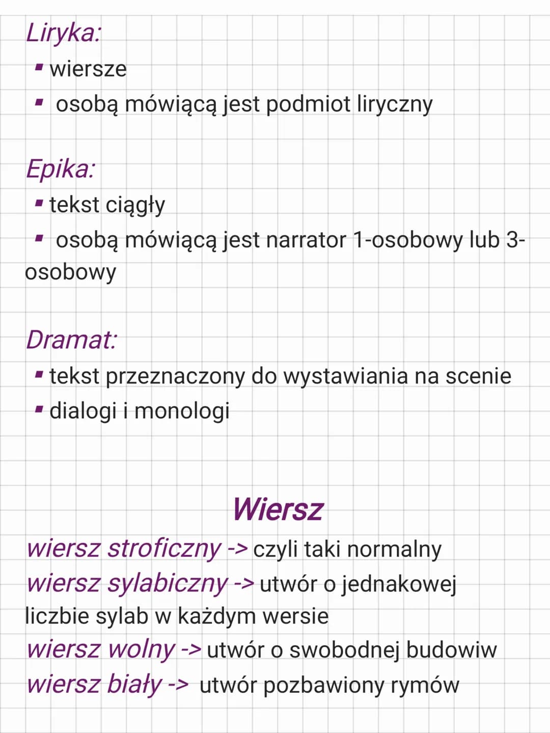 liryka
Liryka:
▪ wiersz
tren
pieśń
■
■
I
▪ oda
■
■
fraszka
hymn
Gatunki literackie
Epika:
■
■
I
■
epika
■
powieść
opowiadanie
nowela
baśń
le