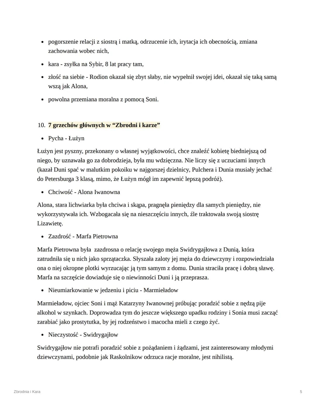 Zbrodnia i Kara
Fiodor Dostojewski
Zbrodnia i Kara
1. Tematyka
• obraz społeczeństwa,
• zbrodnia i kara,
• odrzucenie wartości chrześcijańsk