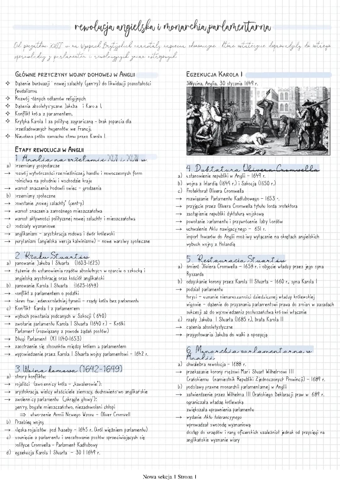 Wojna domowa w Anglii: Przyczyny, Skutki i Oliver Cromwell