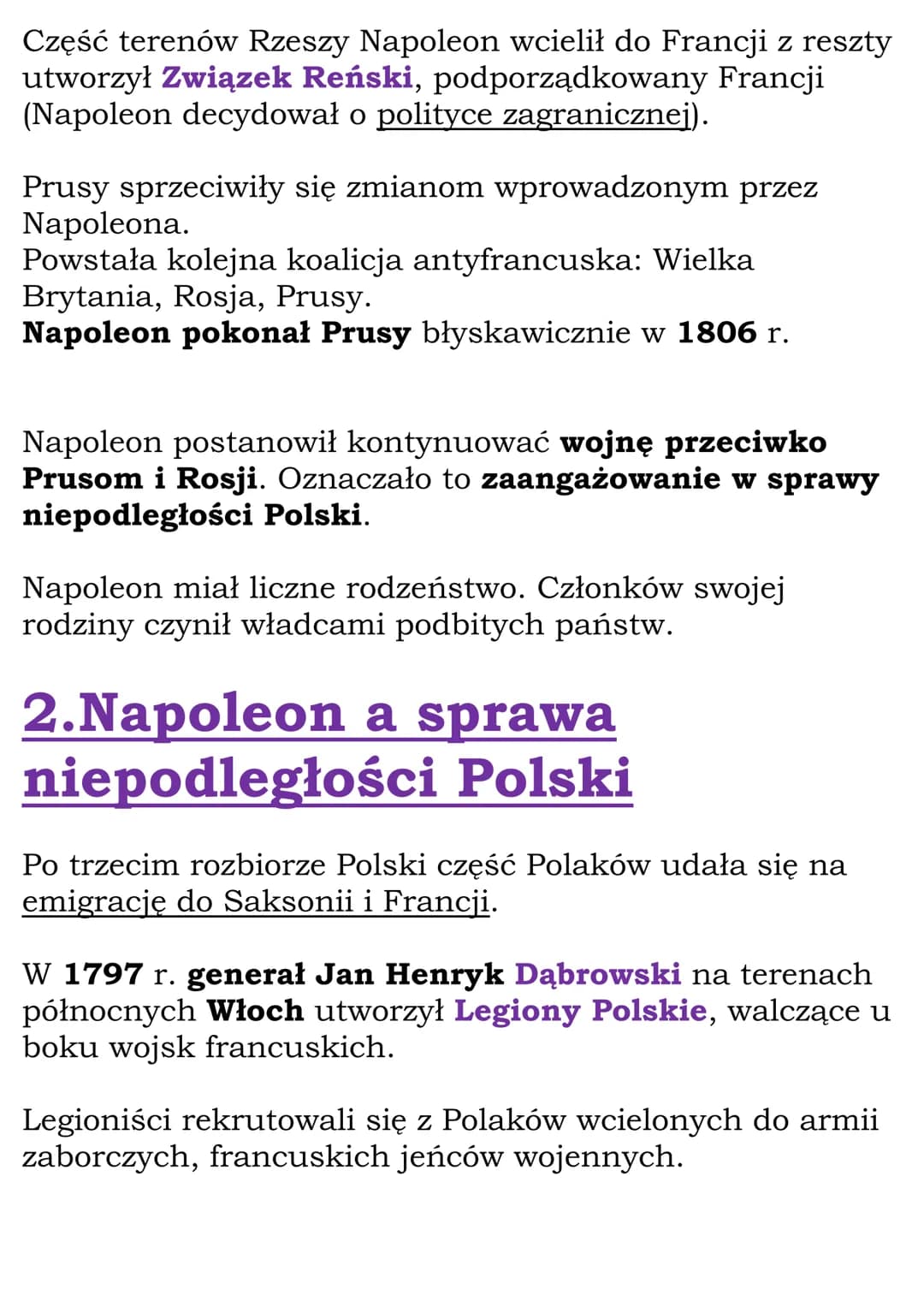 Epoka napoleońska
Cały dział. Dział VI,
kl. 6, WSiP
1797 - utworzenie Legionów Polskich we Włoszech
1799 - Napoleon pierwszym konsulem Franc