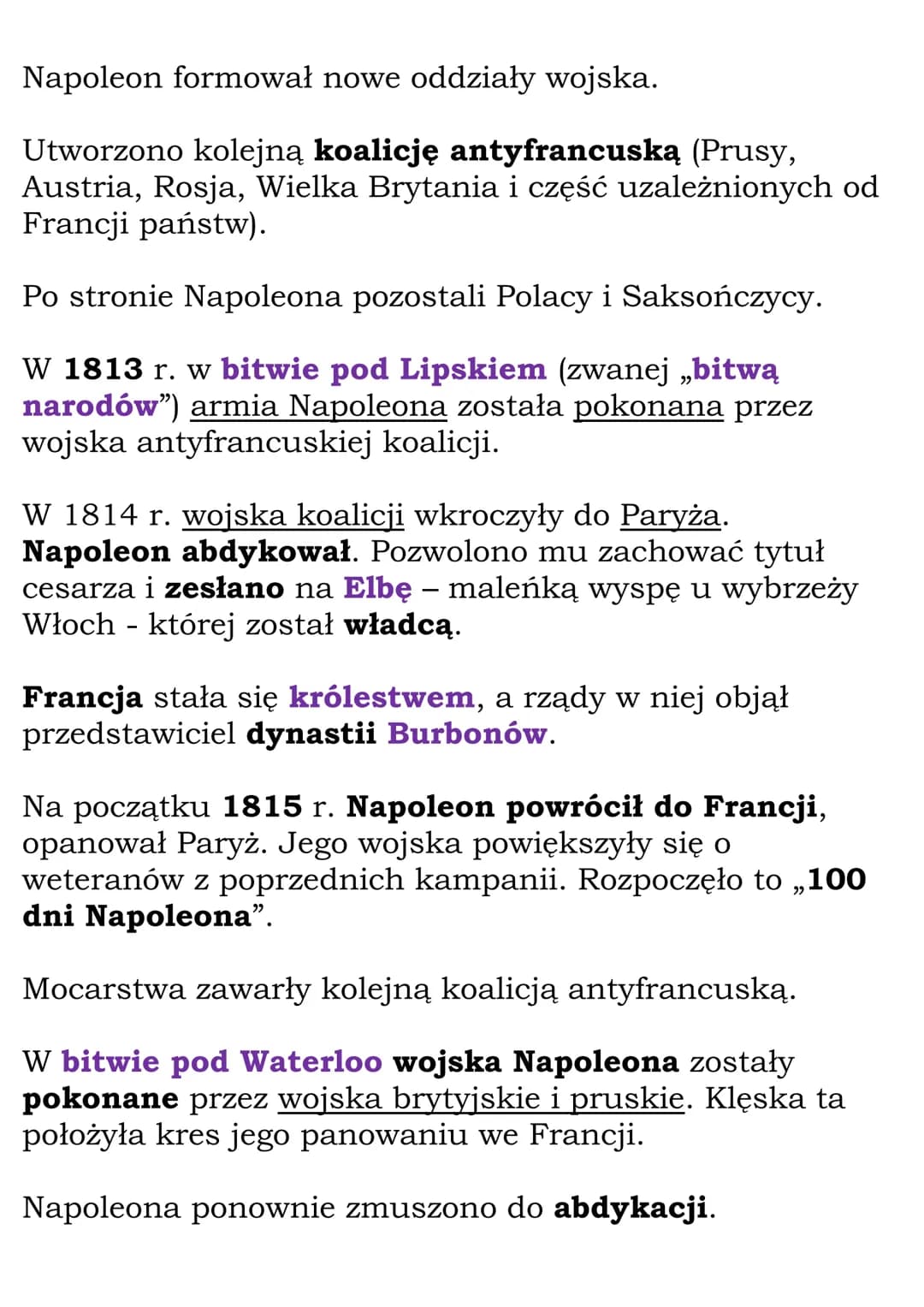 Epoka napoleońska
Cały dział. Dział VI,
kl. 6, WSiP
1797 - utworzenie Legionów Polskich we Włoszech
1799 - Napoleon pierwszym konsulem Franc