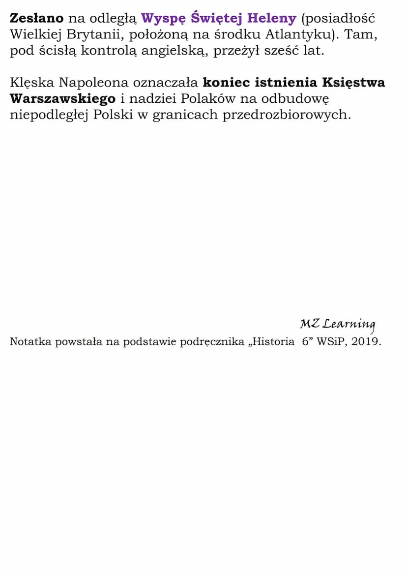 Epoka napoleońska
Cały dział. Dział VI,
kl. 6, WSiP
1797 - utworzenie Legionów Polskich we Włoszech
1799 - Napoleon pierwszym konsulem Franc