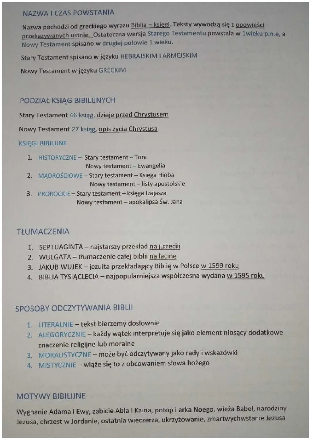 Biblia - powtórzenie 