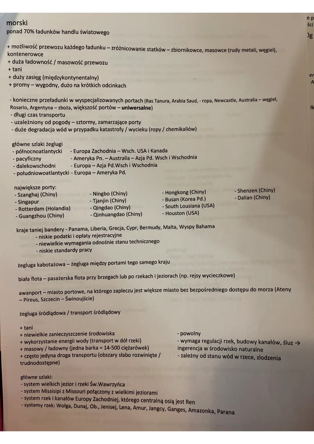 
<p>Ponad 70% ładunków handlu światowego przewożonych jest przez transport morski. Jest to możliwe dzięki zróżnicowaniu statków, takich jak 