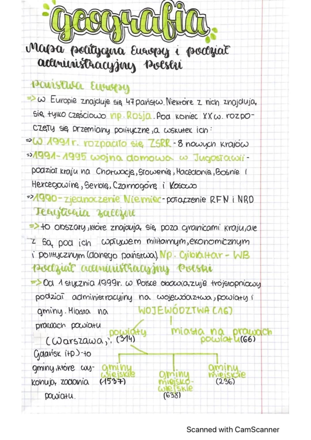 Mapa polityczna Europy i podział Polski klasa 7 – Quiz, Testy, PDF, Quizy