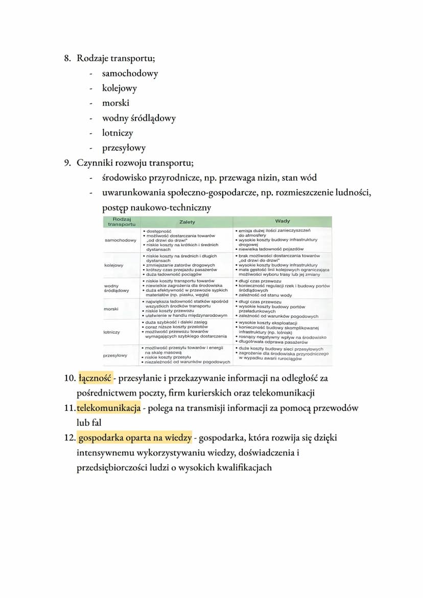 Sprawdzian geografia - usługi
1. usługi - sektor gospodarki obejmujący działalność, która polega na
wykonywaniu świadczeń służących zaspokaj