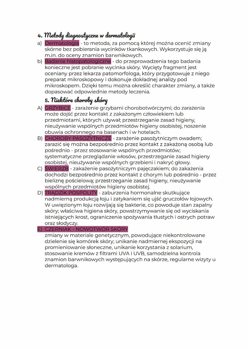 HIGIENA I CHOROBY
SKÓRY
Skóra oddziela wnętrze organizmu od środowiska zewnętrznego. Aby
właściwie spełniania funkcje ochronne, powinna być 