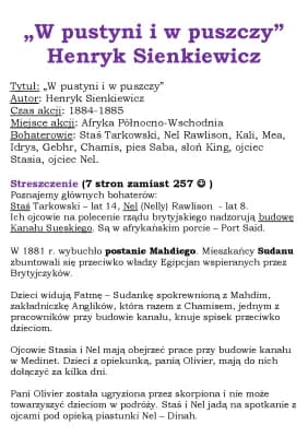 Know „W pustyni i w puszczy” Henryk Sienkiewicz - streszczenie thumbnail