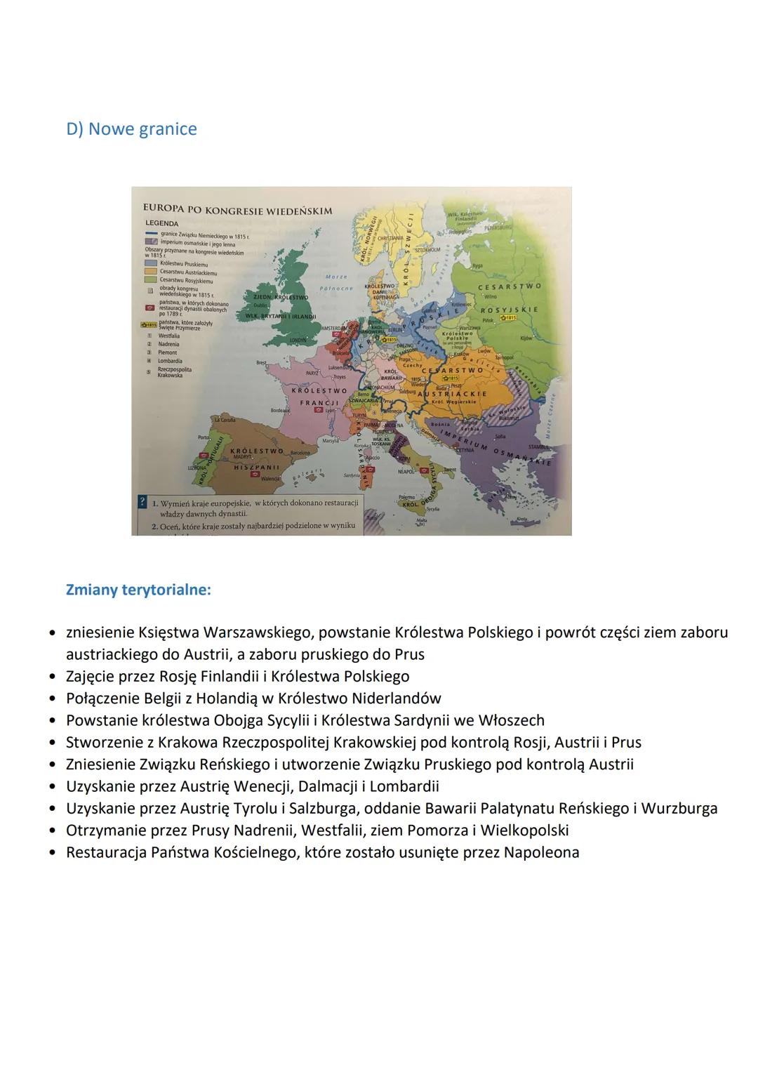 ●
●
●
●
1. Kongres Wiedeński
Kongres Wiedeński był kongresem międzynarodowym który miał na celu dokonanie zmian
ustrojowych i terytorialnych