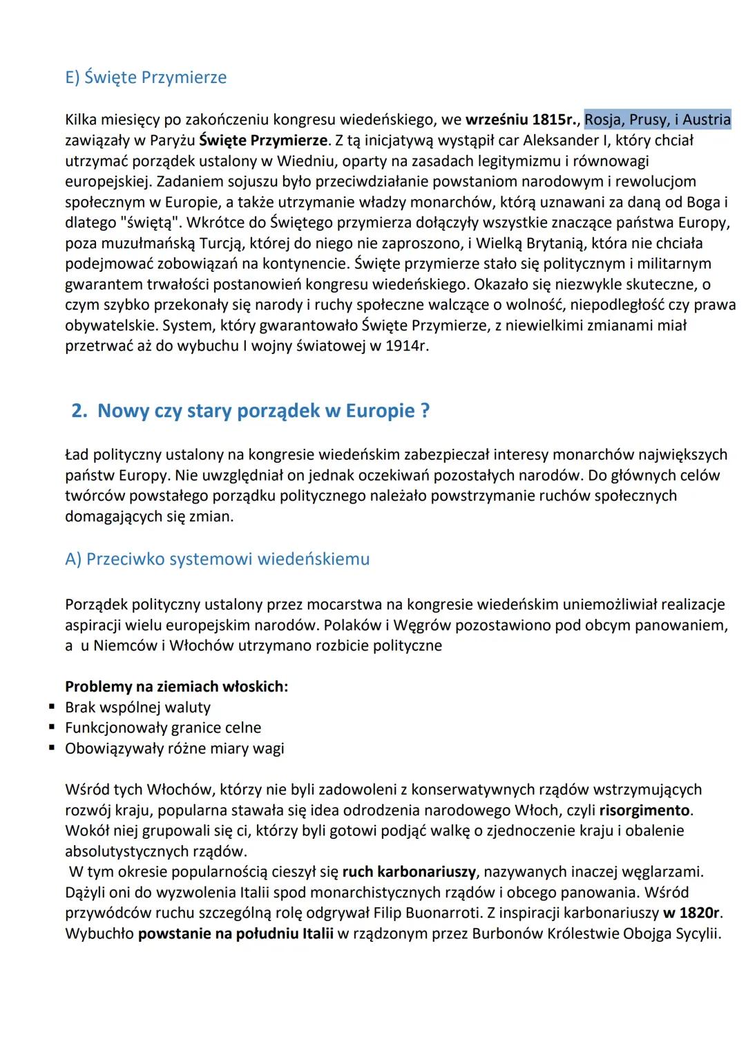 ●
●
●
●
1. Kongres Wiedeński
Kongres Wiedeński był kongresem międzynarodowym który miał na celu dokonanie zmian
ustrojowych i terytorialnych