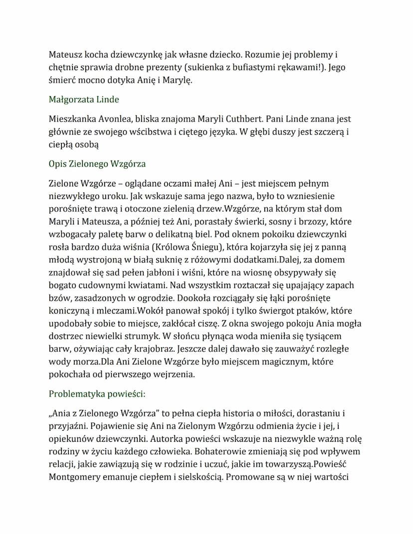 Geneza powieści:
Inspiracją do napisania książki stała się zorganizowana w Kanadzie w 1892
roku akcja poszukiwania rodzin zastępczych dla os