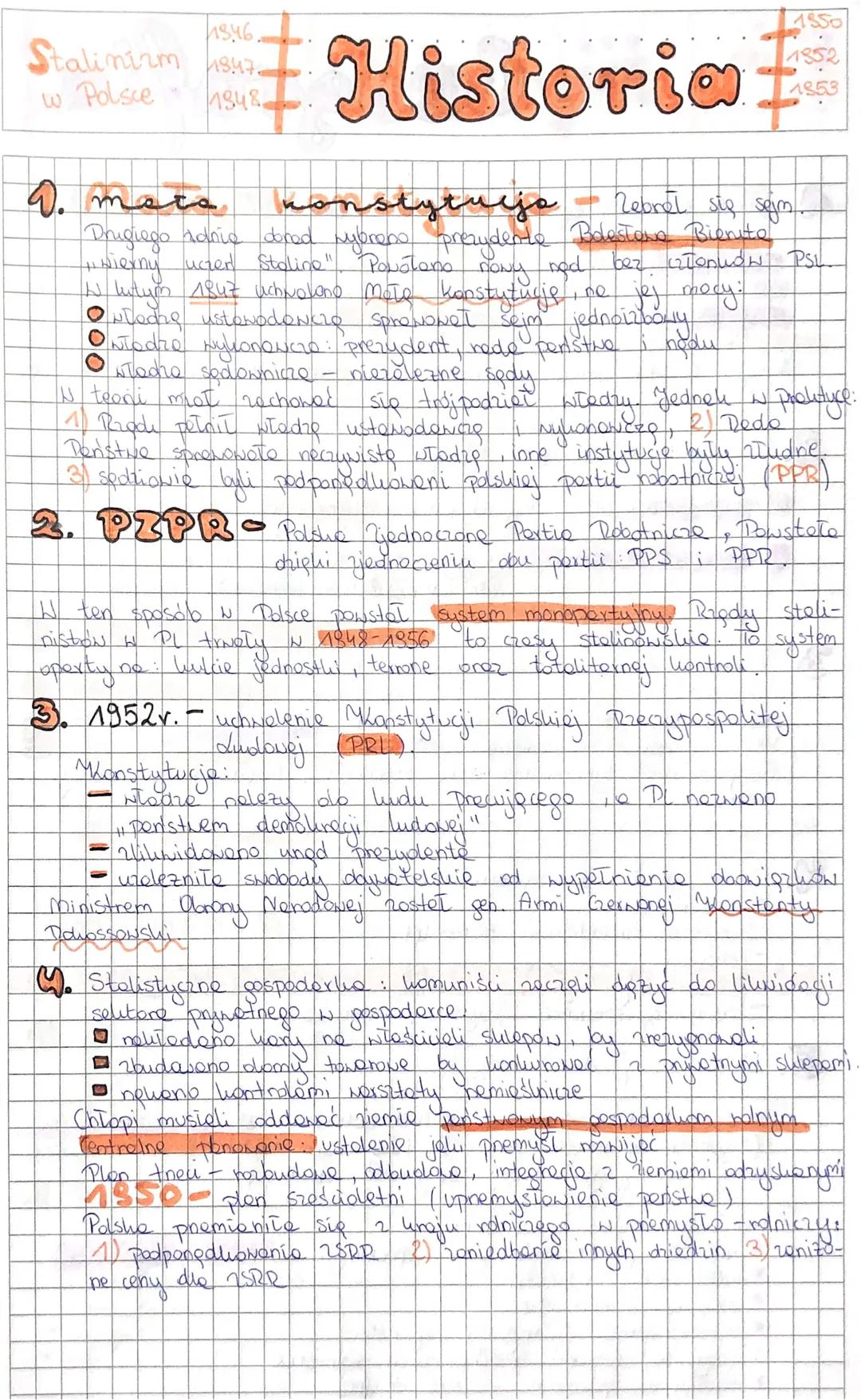 Stalinizm
w Polsce
48.46.
418.47.
1948
م معالم
Historia
4. mata.
stytucja - hebrel się sein.
Drugiego idnie dored wybreno prezydente Bolesto