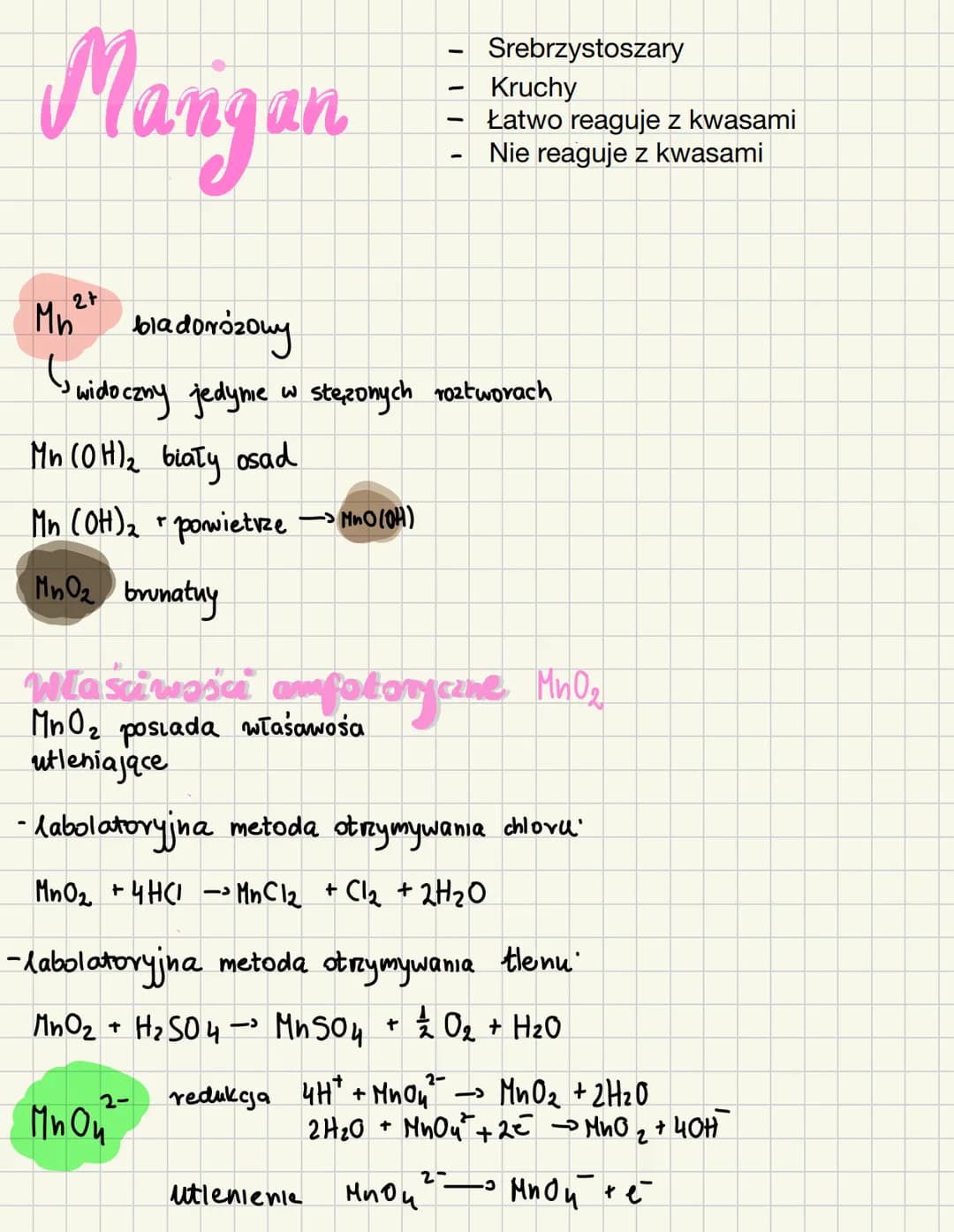 2-
SO₂² +OH
+
3 MnO4
геликаза мной те
utlenianie SO₂ + H₂O
2
50₂² + H₂O + 20H
Reakcje
Doświadczenie
MnSO4 (ag)
↓
barwa biała
P
Reakcja otrzy