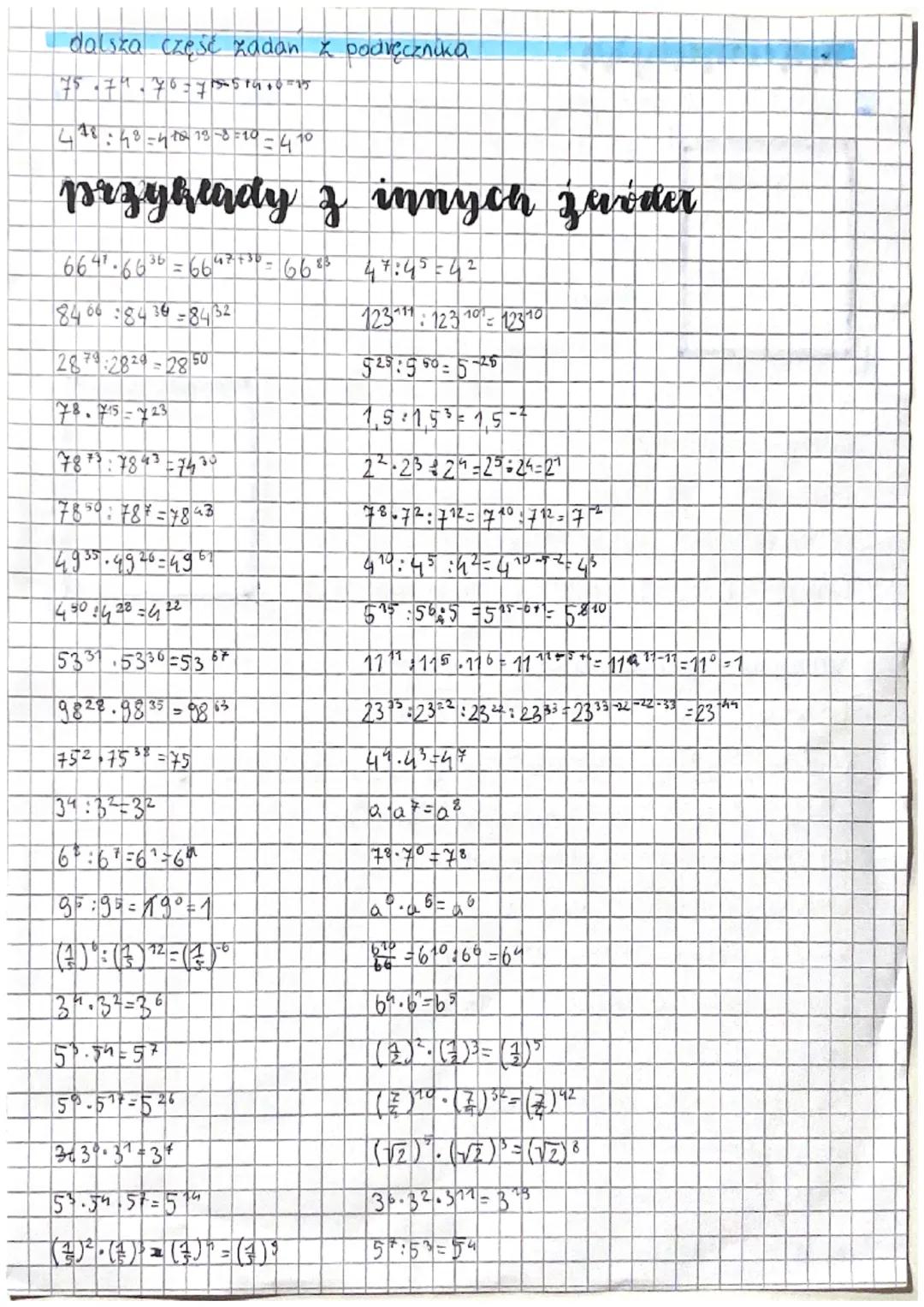 matematyka
mnozence i dzielenie potęg o tej samej podstawice
31.33=313-34
(+) · (+) = (+)
(+)·(-)-(-)
L
množence
5-5
(-2)-(-2) = (-2) ¹¹ (-2
