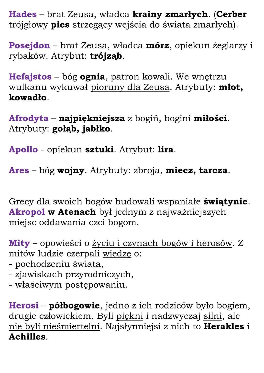 Bogowie i mity
Kl 5, NE
Starożytni Grecy byli politeistami - wierzyli w wielu
bogów.
Według Greków bogowie:
- byli nieśmiertelni,
- mieszkal