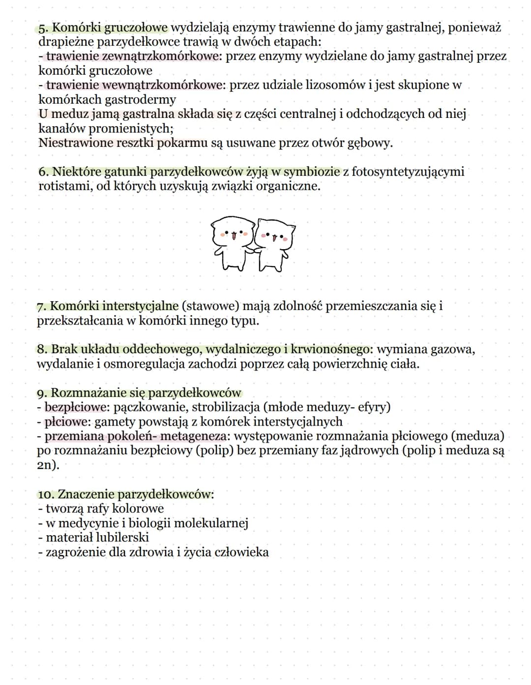 PARZYDEŁKOWCE- TKANKOWE ZWIERZĘTA
DWUWARSTWOWE
1. Parzydełkowce- zwierzęta dwuwarstwowe, tkankowe o promienistej symetrii.
Posiadają komórki