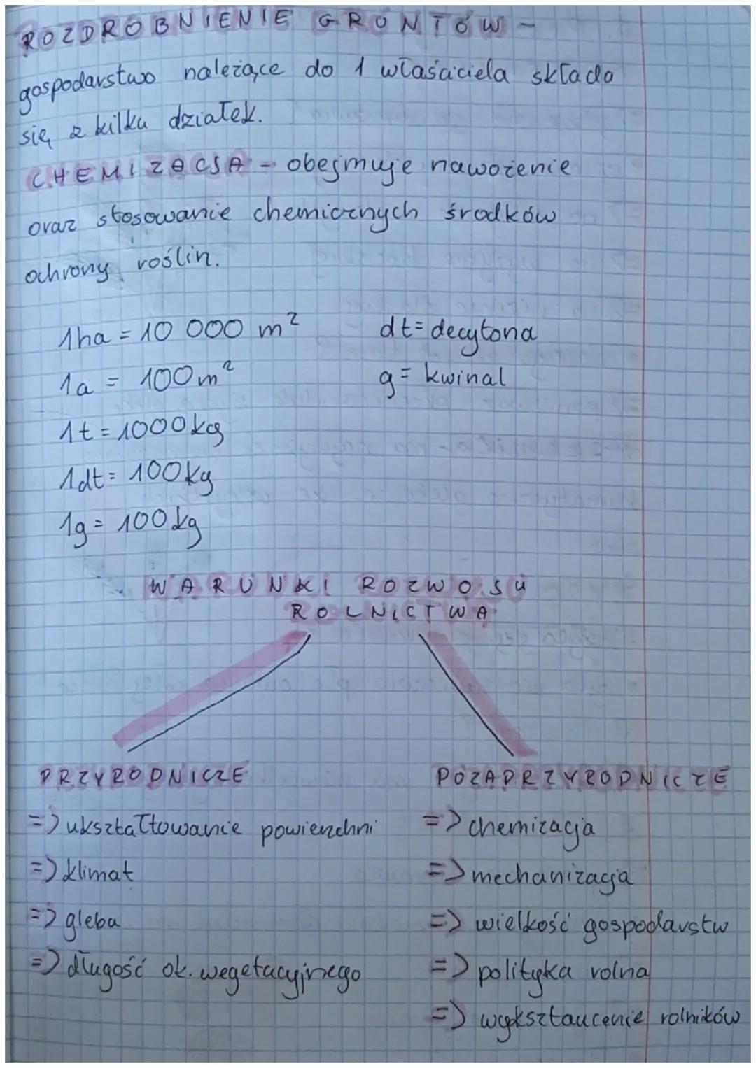 # GEOGRAFIA

ROLIC T WO I PRZEMYSŁ

POLSK!

1. Warunki rozwoju rolnictwa.

CO WDEYWA NA ROτωός

ROLNICT WA?

=> klimat => gleby

=> ukształt