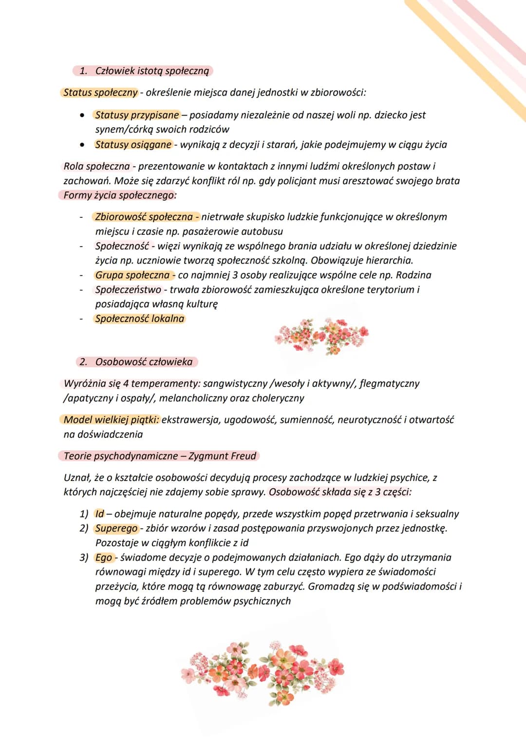 
<p>Człowiek jest istotą społeczną, a jego status społeczny określa miejsce w społeczeństwie. Istnieją statusy przypisane, które posiadamy n