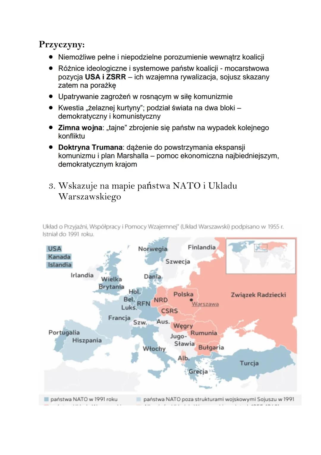 Historia
1. Opisuje konflikty określane mianem Zimnej Wojny
Jedne z najważniejszych konfliktów Zimnej Wojny to:
Wojna Koreańska, czyli wojna