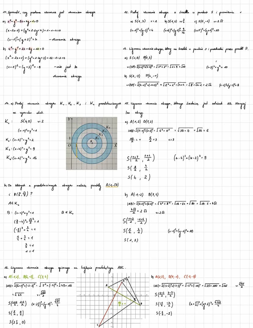 1. Oblice
Geometria analityczna
odległość między punktami Ai B
a) A(-3,-1), B(-5, -1)
|AB| = √ (-5-(-3))²+ (-1-(-1)²
|ABI= √(-2)² + (0)²
|AB