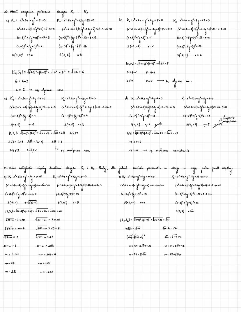 1. Oblice
Geometria analityczna
odległość między punktami Ai B
a) A(-3,-1), B(-5, -1)
|AB| = √ (-5-(-3))²+ (-1-(-1)²
|ABI= √(-2)² + (0)²
|AB